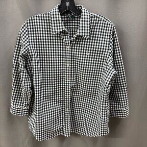 Ralph Lauren Size LP Black and White Plaid Women’s Shirt
